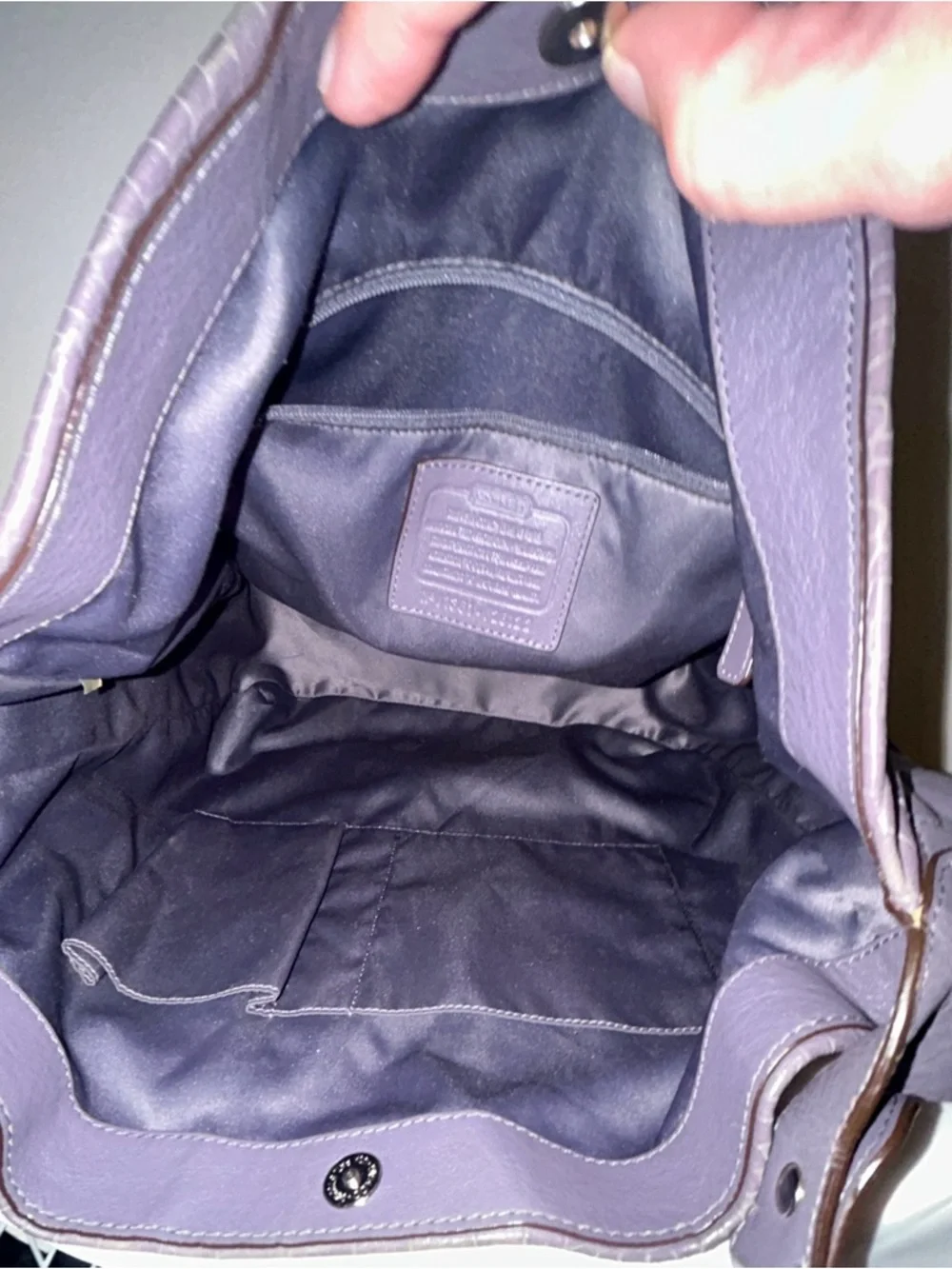 Coach Avery Embossed Croc Hobo Bag, Authentic Coach charm added. - Picture 10 of 13